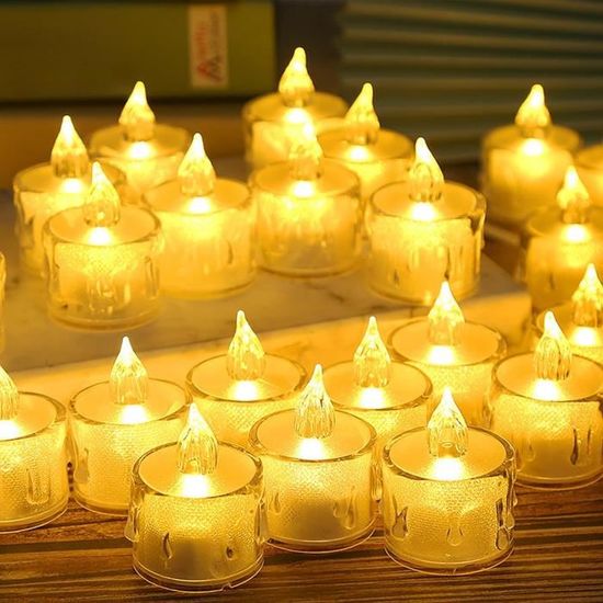 Lot De 6 Bougies LED Solaires Yakpo - Étanches IP44, Lumière Jaune Vacillante, Charge Automatique, Pour Décor Extérieur