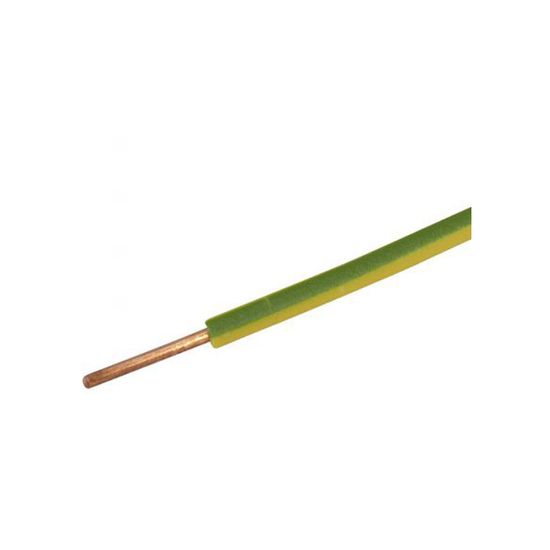 CONECTICPLUS Fil électrique H07VU cuivre rigide 1.5 mm_ 100 mètres vert ...