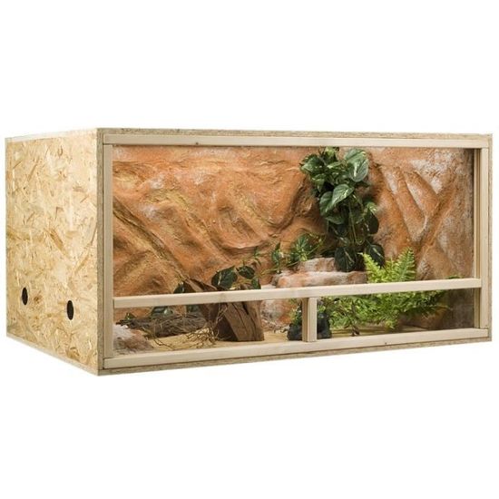 Terrarium en bois OSB, Vivarium 120x60x60cm, ventilation latérale