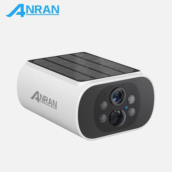 ANRAN Q01 Caméra Surveillance solaire 2K 3WiFi Extérieur sans Fil  Orientable 360° avec Batteries, PIR Détection Humaine