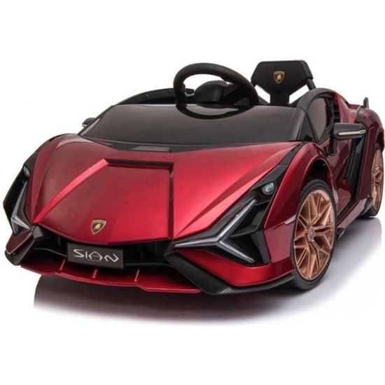 Voiture électrique pour enfants Lamborghini SIAN 12v. Couleur rouge. Siège avec housse et roues en caoutchouc. commande parentale.