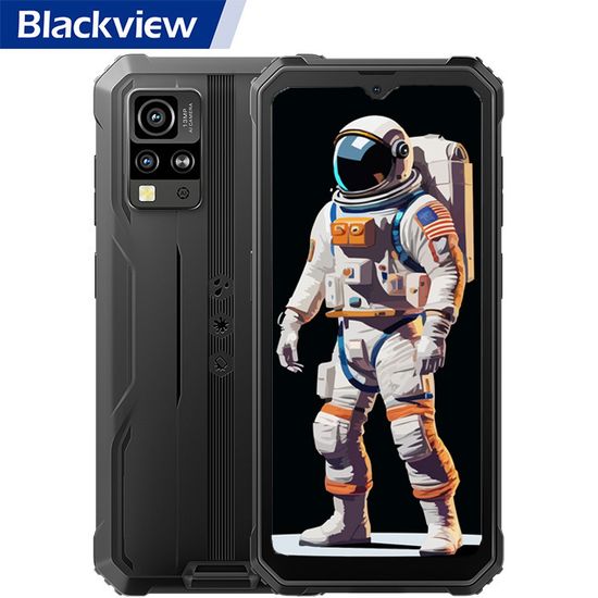 Blackview BV4800 Téléphone Portable Incassable Android 13 6,56 pouces 4Go+32Go 5180mAh 13MP IP68 Étanché Dual SIM Face ID - Noir