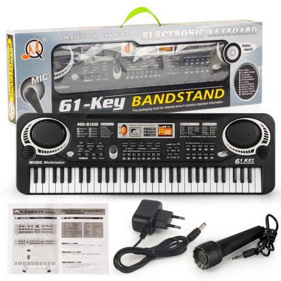 Acheter BIGFUN 61 touches orgue électronique rechargeable enfants piano électrique avec microphone noir numérique Acheter BIGFUN 61 touches orgue électronique rechargeable enfants piano électrique avec microphone noir numérique