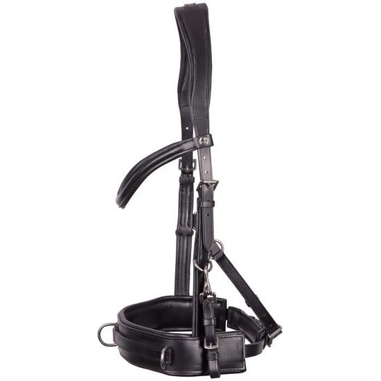 Bride Complète Cavesson En Cuir Anglais Taille Cob Noir - Marque Kavalkade