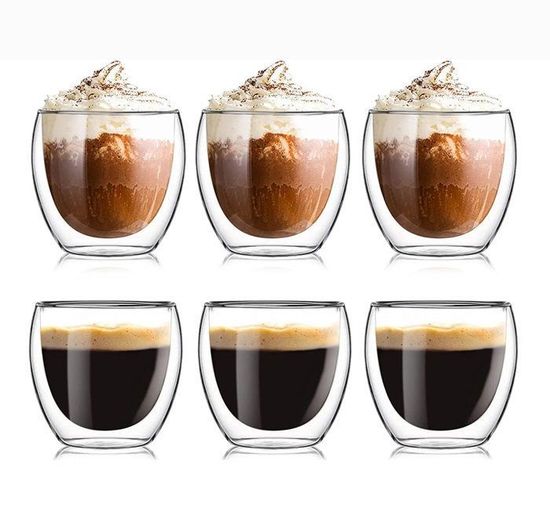 COM-FOUR® 2x Verre latte Macchiato - verres latte macchiato avec cuillères  - verres à café avec poignées - verres à thé : : Cuisine et  maison