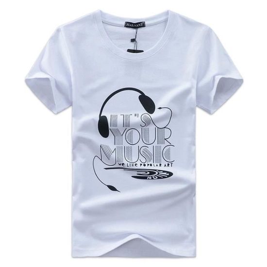 T-shirt Homme MIG 100% Coton Blanc - Coupe Classique, Respirant, Manches Courtes