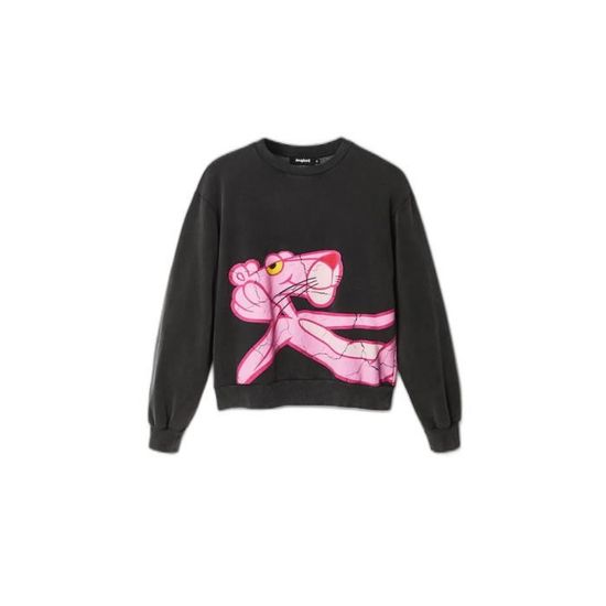 Sweatshirt Femme Desigual - Col Chemise, Manches Longues, Logo à Strass - 100% Coton - 13