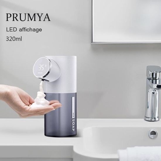 PRUMYA distributeur savon automatique avec LED affichage de la température distributeur de savon mousse 320ml sans contact