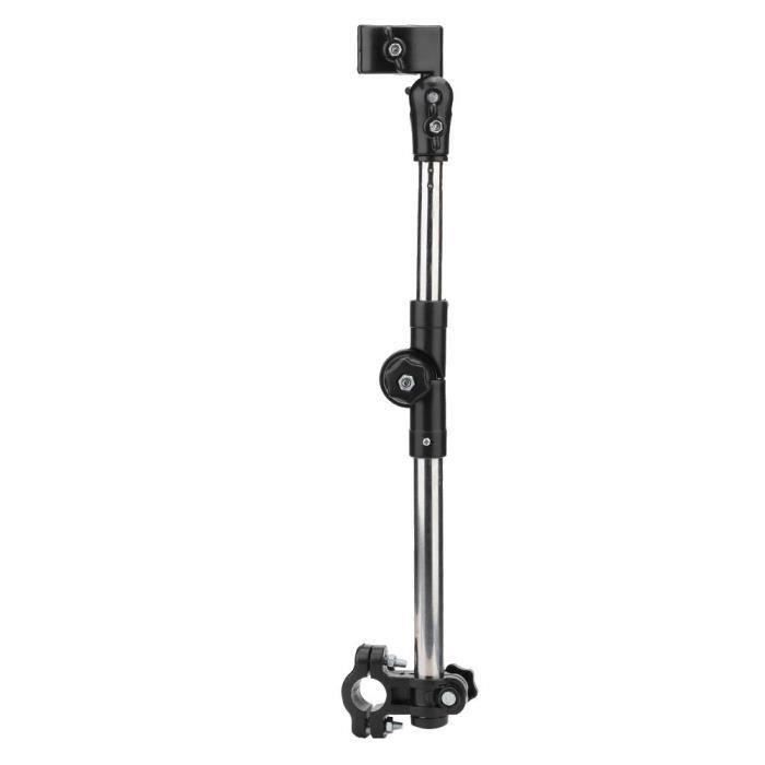 BORDSTRACT Porte-Parapluie Vélo 360° Acier Inox – Support Télescopique Réglable Pour Vélo Électrique Fauteuil Roulant Poussette (Noir)