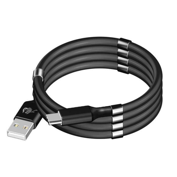 Allo Top Câble Chargeur rapide USB C pour Samsung Galaxy, Huawei, Xiaomi, Oppo, Oneplus, Sony, LG, Appareils Type-c (Noir-180cm)