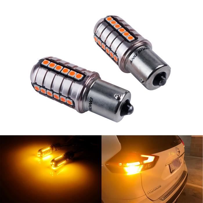 2x 27 SMD LED Ampoule 1156 BA15S P21W Voiture Feux Jour Clignotant latéral Jaune