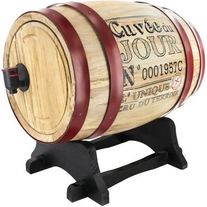 Tonneau en bois pour la distribution de vin en bois 3 litres * Dimensions : 27 x 21 x 26 cm * Matière : bois * Contenance : 3