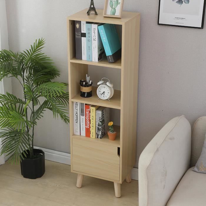 HEk Meuble de Rangement Colonne de Salle de Bain Bibliothèque Style Scandinave - 40*30*130cm (L* P*H) - en couleur bois