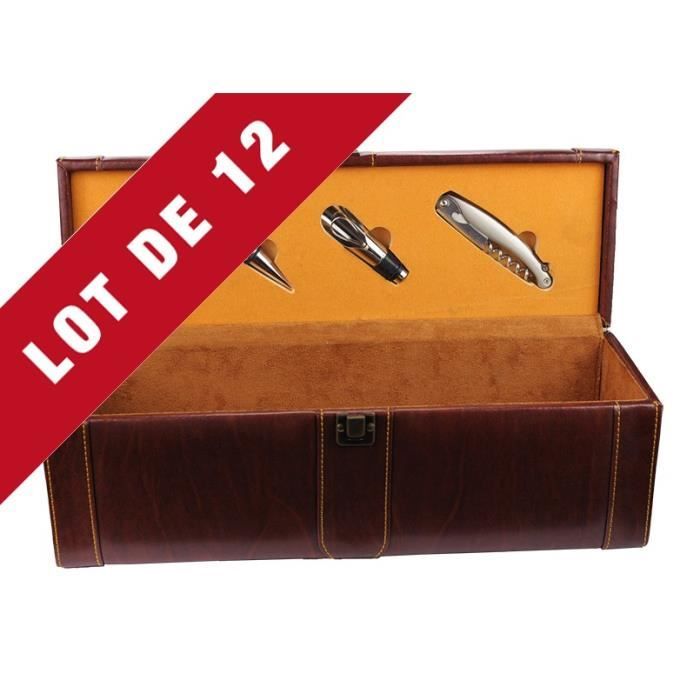 12X Coffret Similicuir Marron - 1x150cl - coffret