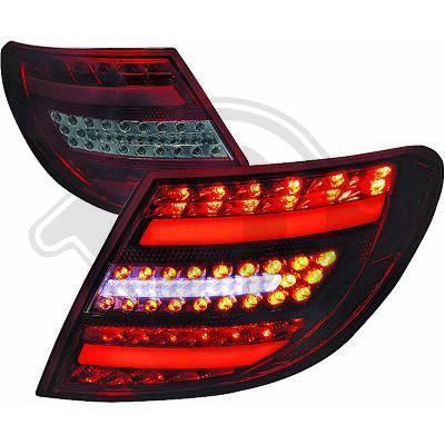 1672996 , Paire de feux arrière rouge - fumé pour MERCEDES Classe C Berline de type W204 de 2007 a 2011