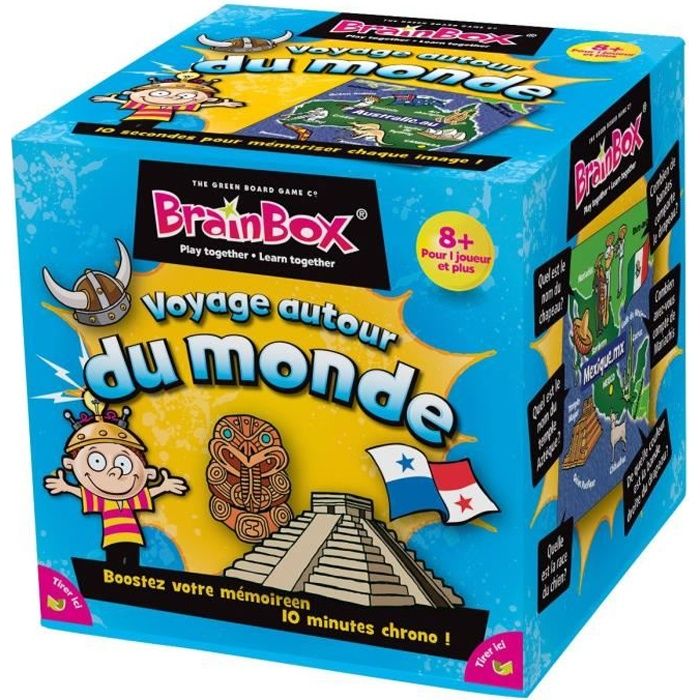 The Green Board Game Co. | Brainbox : Voyage autour du monde | Jeu de société | À partir de 4 ans | 2 joueurs et plus | 10 minutes