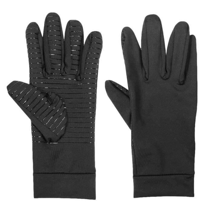1 paire de gants de compression en cuivre pour doigts complets Gants antidérapants pour femmes et hommes