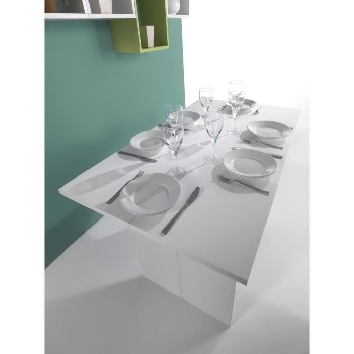 Terraneo EL530, Rectangular shape, Table extensible, Blanc, PVC, Maison, 2 pieds