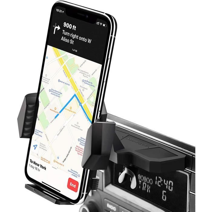 VEHICULE POUR SMARTPHONE Porte Tablette Sur Lecteur CD Auto, Conçu Pour Fonctionner D'une Seule Main, Support Voiture Tel202