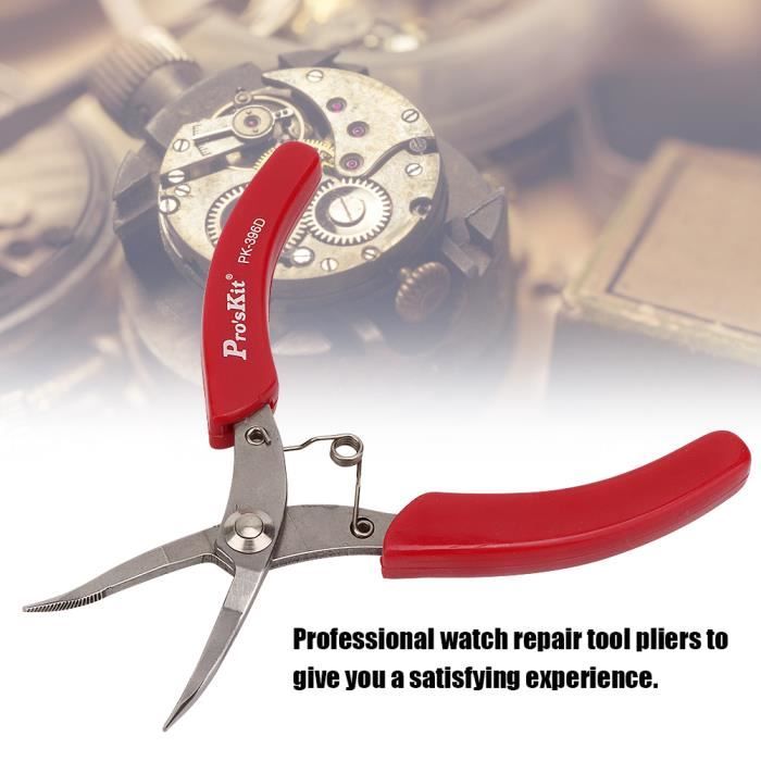 Outil à main accessoire de réparation de démontage de montre de pince à bec courbé professionnel-ZAT