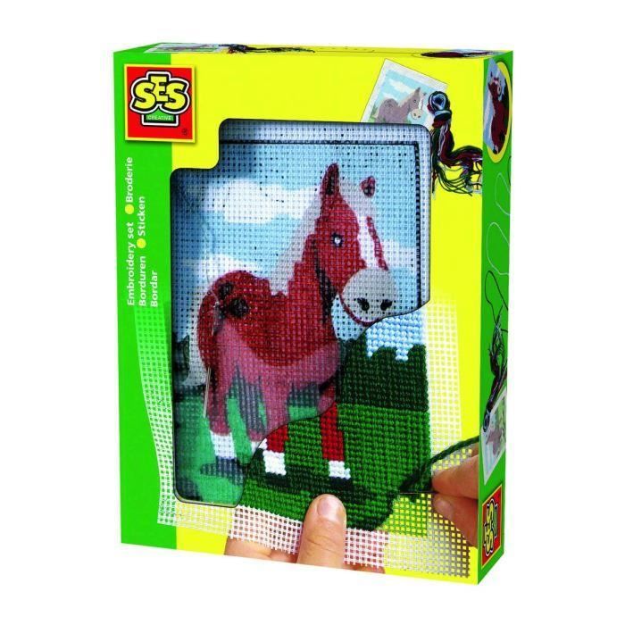 SES CREATIVE Set de broderie - Chevaux (Lot de 2)