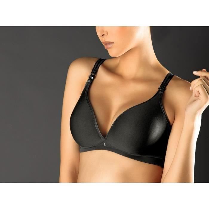 CACHE-COEUR Soutien-Gorge sans Armatures de Maternité et Allaitement 3d Light Noir