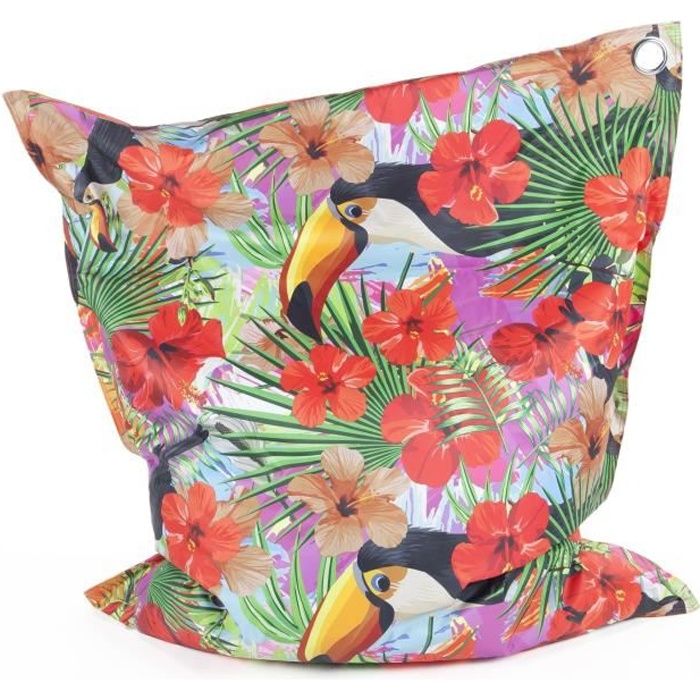 COTTON WOOD Maxi Coussin imprimé Toucan - 110 x 130 cm