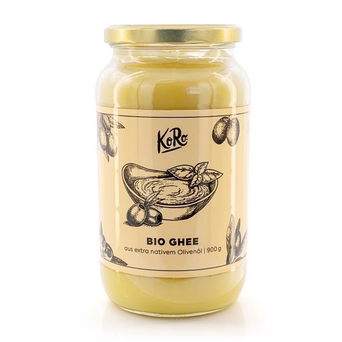 Huiles - KoRo Beurre clarifié bio (ghee) à base d'huile d'olive 900 g - KoRo