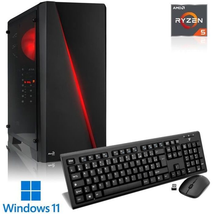 MEMORY PC Gamer - AMD Ryzen 5 3600 - GTX 1650 - Windows 11 - WiFi - Clavier + souris - 16 Go RAM - 240 Go SSD