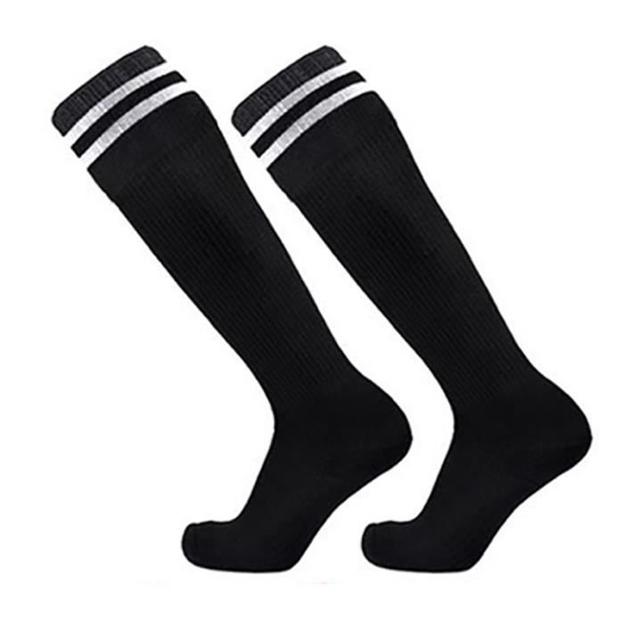 Chaussette de Football Section Mince Unisexe pour Homme Femme Garçon Fille, Genou Hautes Longue Chaussettes Sports Rayées Basketball