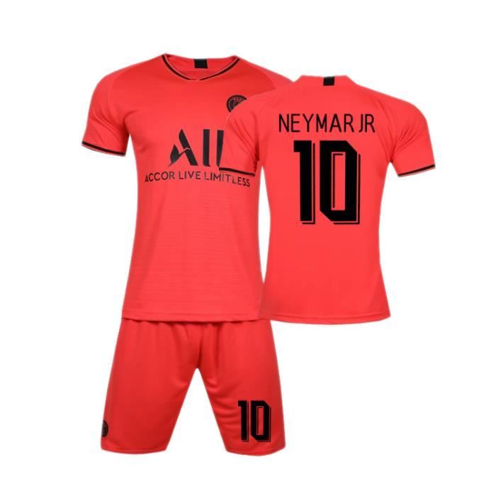 Championnat d'Europe Paris 19-20 NEYMAR JR NO.10 Jersey Maillot et Shorts de football Homme-Enfant -Rouge