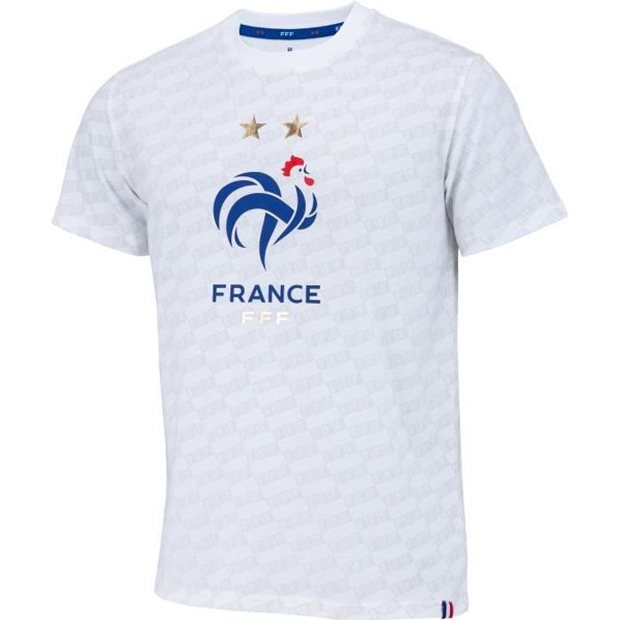 T-shirt FFF - Collection officielle EQUIPE de FRANCE - Homme - Blanc