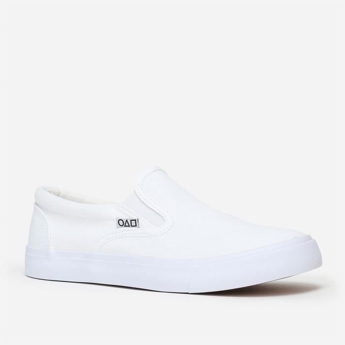 Baskets slip-on blanches en toile