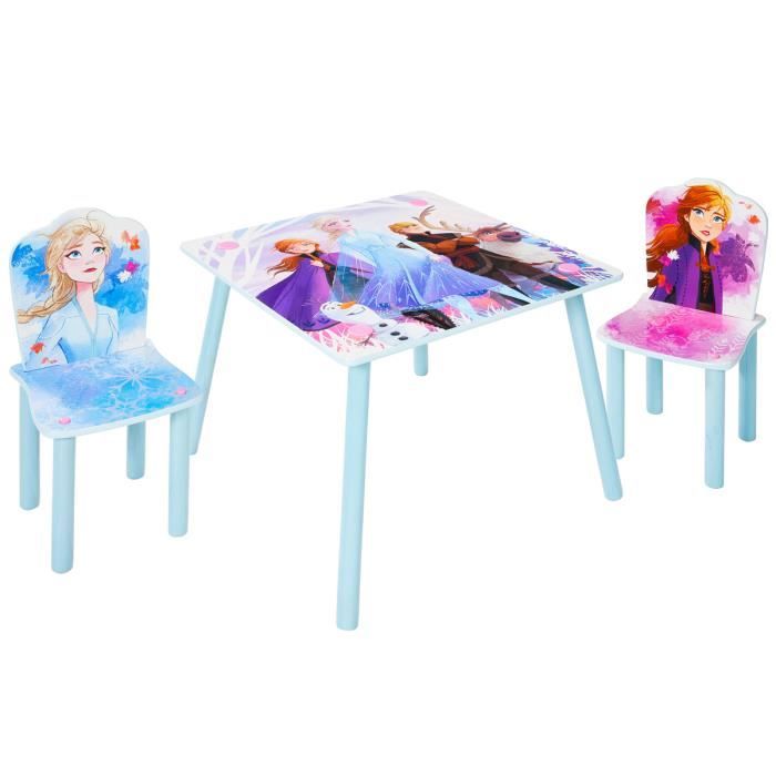 Ensemble table et 2 chaises pour enfants motif Reine des neiges