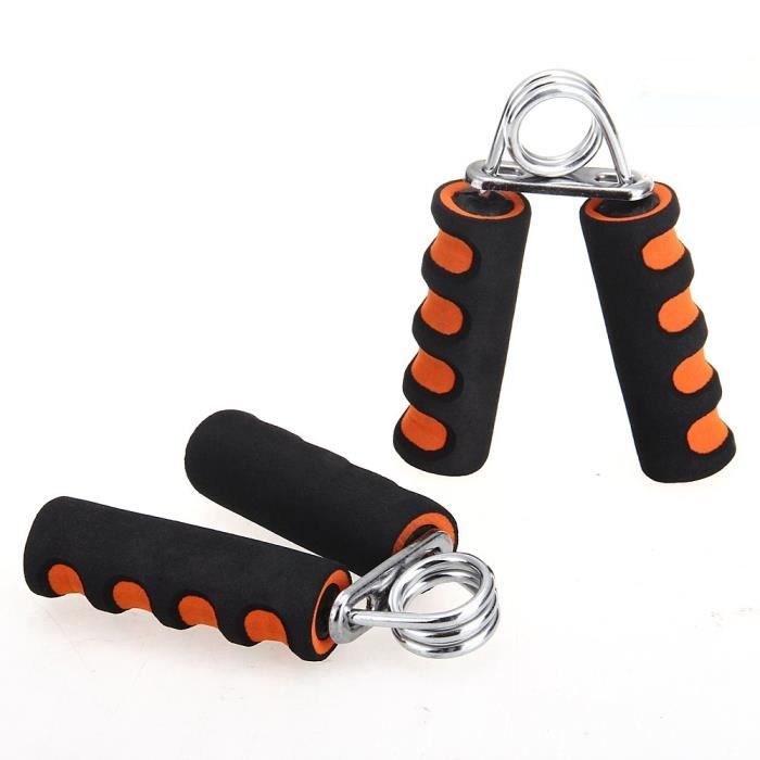 2x Pince Poignee Musculation Exercice Force Main Avant Bras Fitness 20LBS Orange