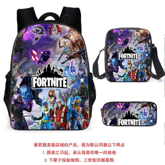 3 Pack Sac à Dos Sac d'ordinateur, Fortnite Sac à Dos d'impression Sac à Dos Bookbag Femmes Sac porté Dos Scolaire B17