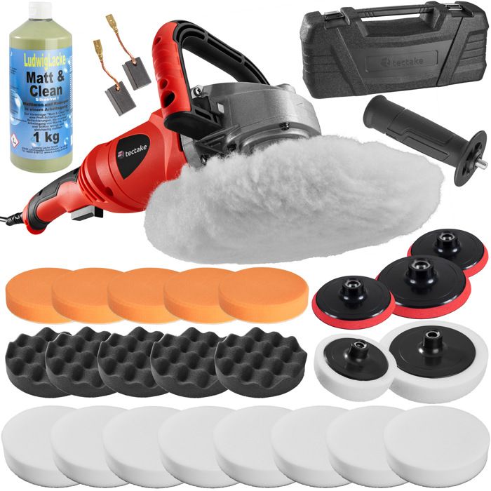 TECTAKE Polisseuse Rotative 0 à 3000 tours/mn + Set 10 Accessoires de polissage
