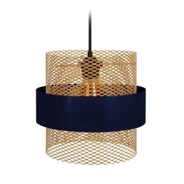 Suspensions MISIS 1 TOSEL Bleu - Dimensions: 27 x 80 cm- Douille: E27 - Puissance: 40W