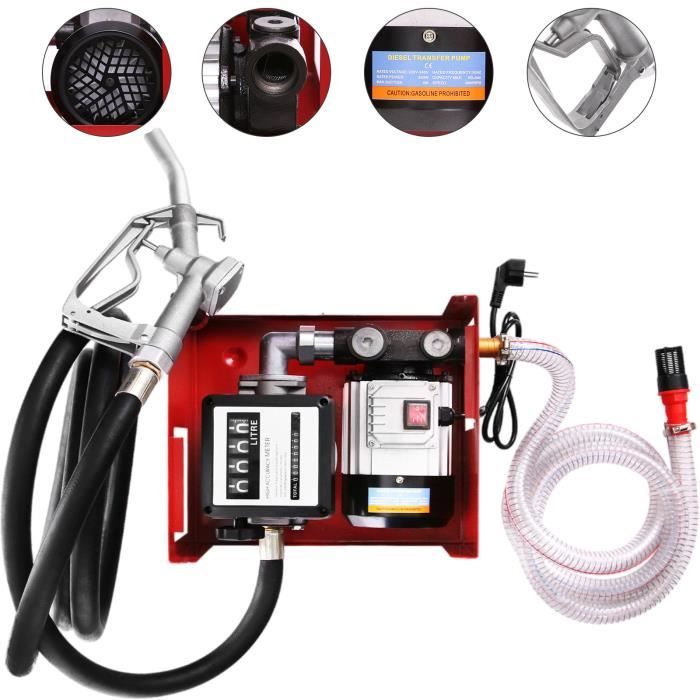 Pompe à fuel diesel - VEVOR - 230V 60l/min - 550W - Moteur monophasé blo-fuel avec pistolet
