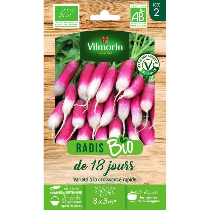VILMORIN Sachet graines bio Radis de 18 jours