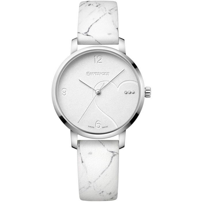 Wenger Femme Metropolitan Donnissima - Montre en Acier Inoxydable-Cuir avec Quartz, Analogue à la Fabrication Suisse 01.1731 6979