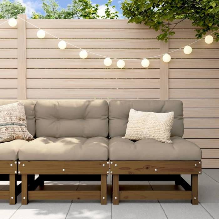 vidaXL Canapés centraux 2pcs Bois de pin