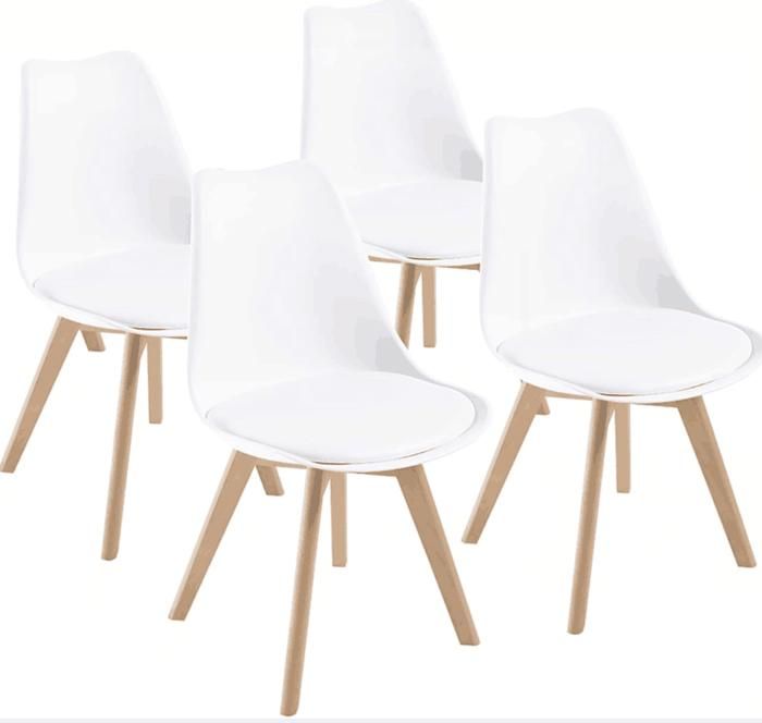 KOSMI - Lot de 2 chaises blanches style scandinave modèle TULIP - Coque