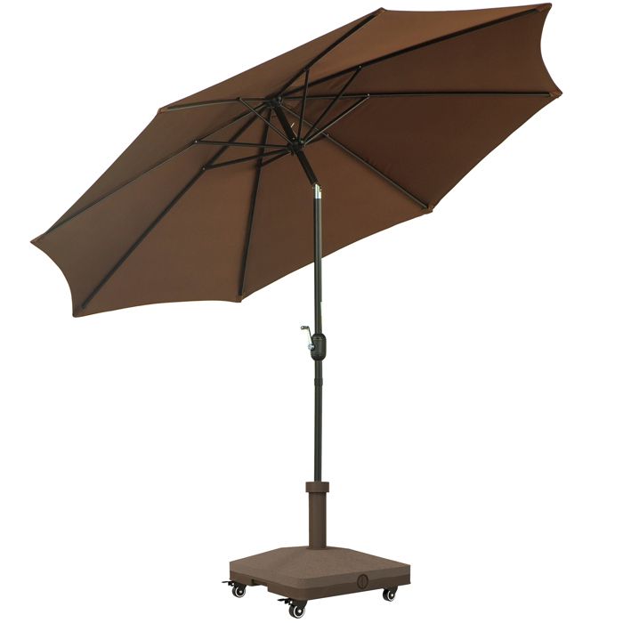 Parasols D'Extérieur, Parasol Inclinable, Rond, sans Base, 2,7 M * 2,5 M, Fer Antirouille, Vin