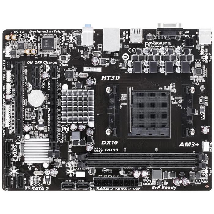 Carte mère GIGABYTE GA-78LMT-S2-R2 AMD 760G Socket AM3+/AM3 2xDDR3 SDRAM 16GB Micro ATX Reconditionné - Gigabyte reconditionné disponible sur Cdiscount Seconde Vie