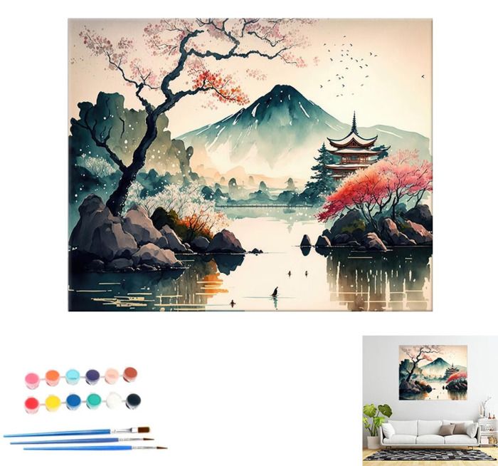 Xobers art Peinture Numero Adulte Paysage, Peinture par Numero Adulte Paysage, Peinture Numero, Cactée Kits de Peinture au Numéro pour Décoration