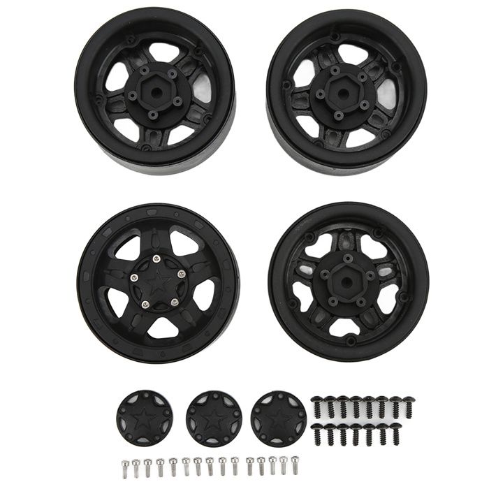KEEDA Beadlock Roues Et Pneus Métal 1/10 RC Rock Crawler - 114mm Pour SCX10 TRX4 D90 Gris
