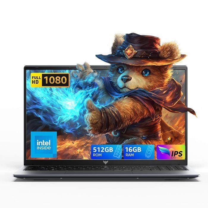 ACEMAGIC  PC Portable 156 Pouces  intel Quad-Core N97 Jusquà 360 GHz 16Go RAM 512Go SSD Intel UHD GraphicsIPS Écran