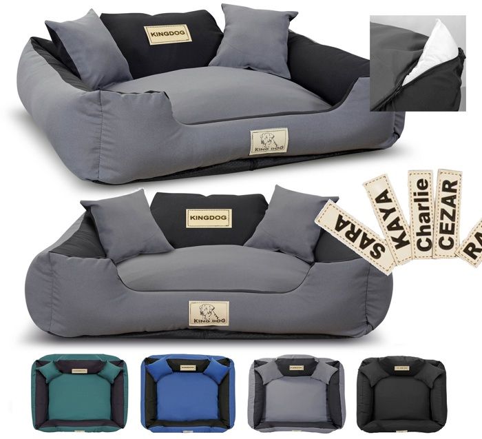 Meilleurs prix pour Lit pour chien KINGDOG MM43 100x75 cm personnalisé amovible antidérapant gris foncé