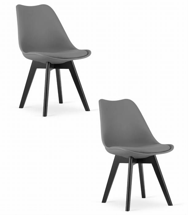 Chaise MARK - graphite / pieds noirs x 2 OSKAR design moderne